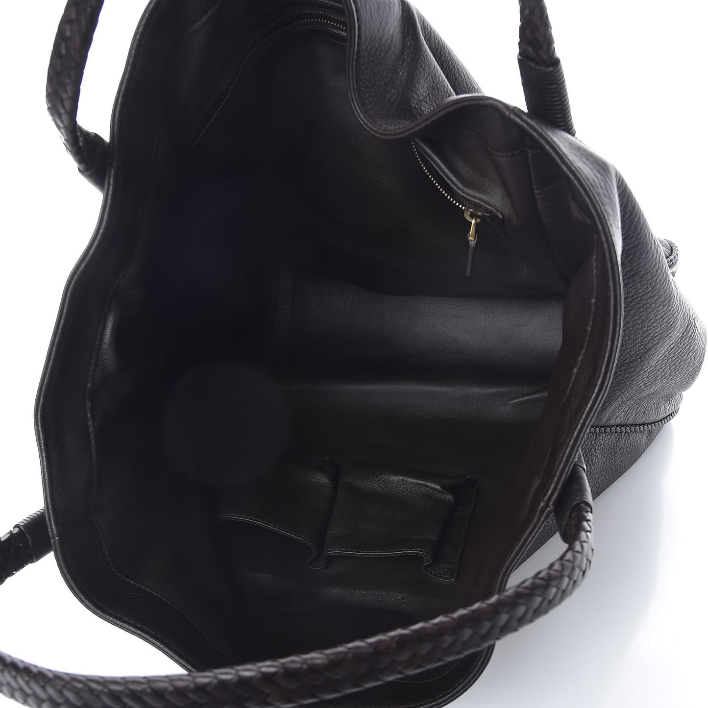 Deerskin Large Hip Bamboo Shoulder Bag Dark Cocoa