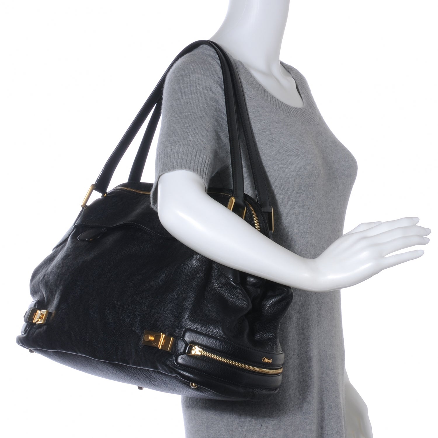 Chloe Leather Cary Shoulder Bag Black 2 of 9
