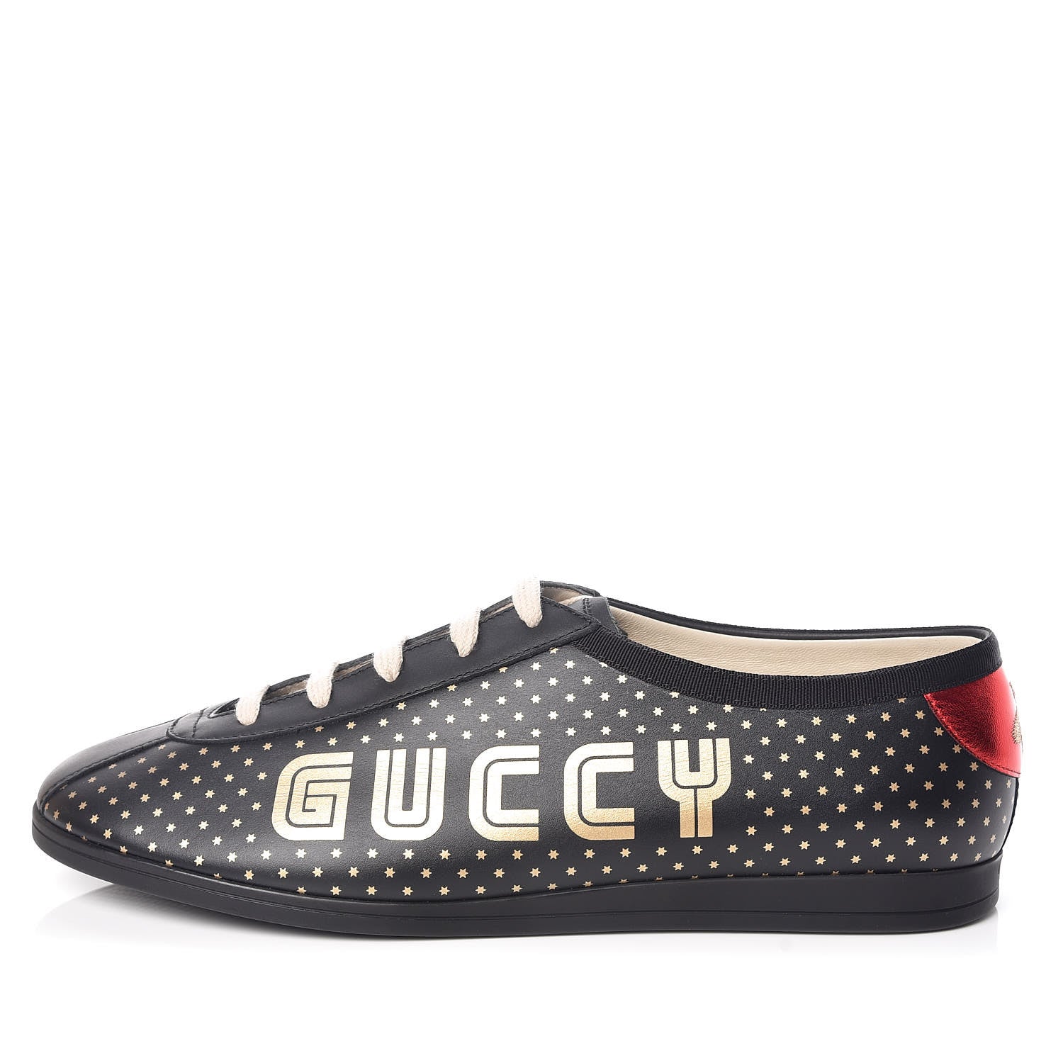 Gucci X SEGA Calfskin GUCCY Stars Mens Falacer Sneakers 9 Black 1 of 10