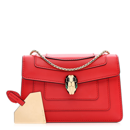 Bulgari Calfskin Serpenti Forever Crossbody Bag Red 3 of 12
