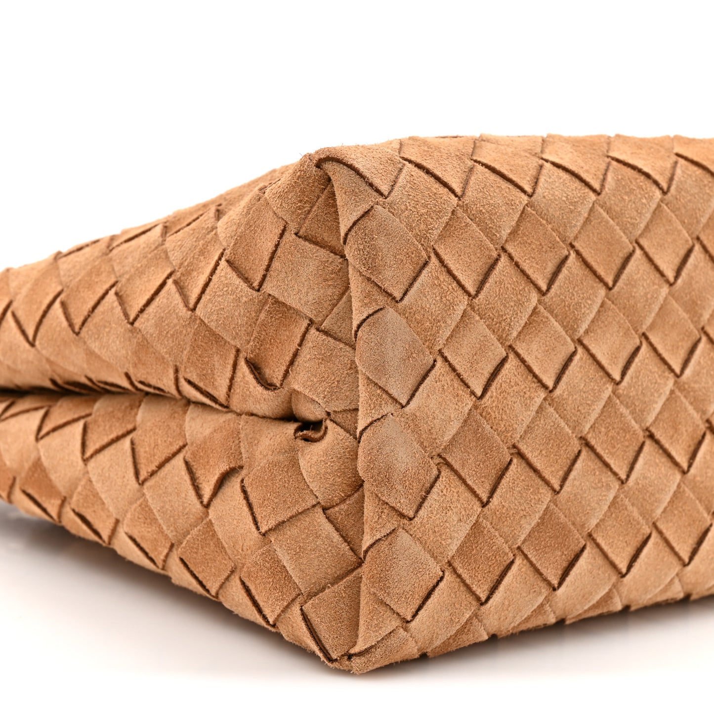 Suede Intrecciato Small Andiamo Shoulder Bag Amber