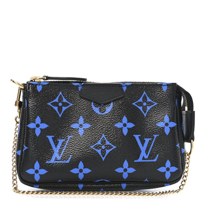 Louis Vuitton Colored Monogram Mini Pochette Accessories Blue Black 1 of 8