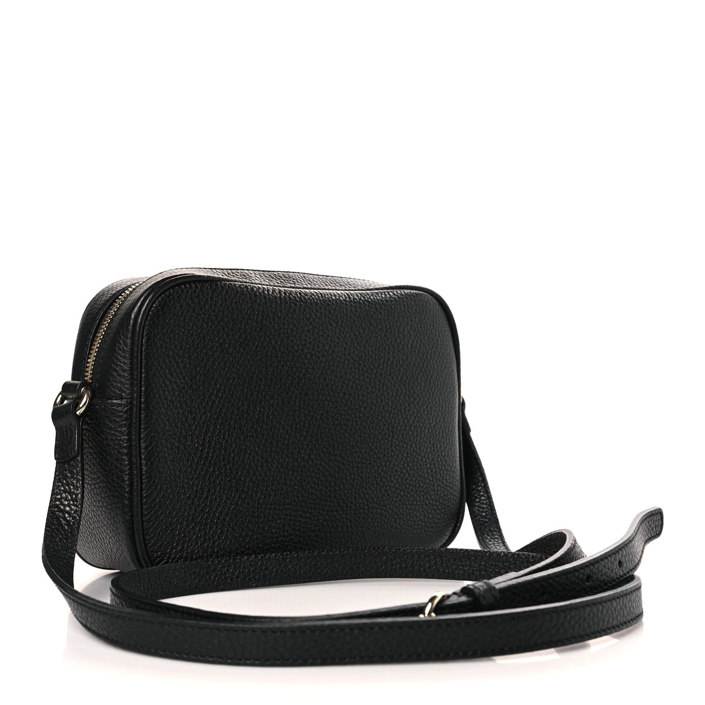 Pebbled Calfskin Small Soho Disco Bag Black