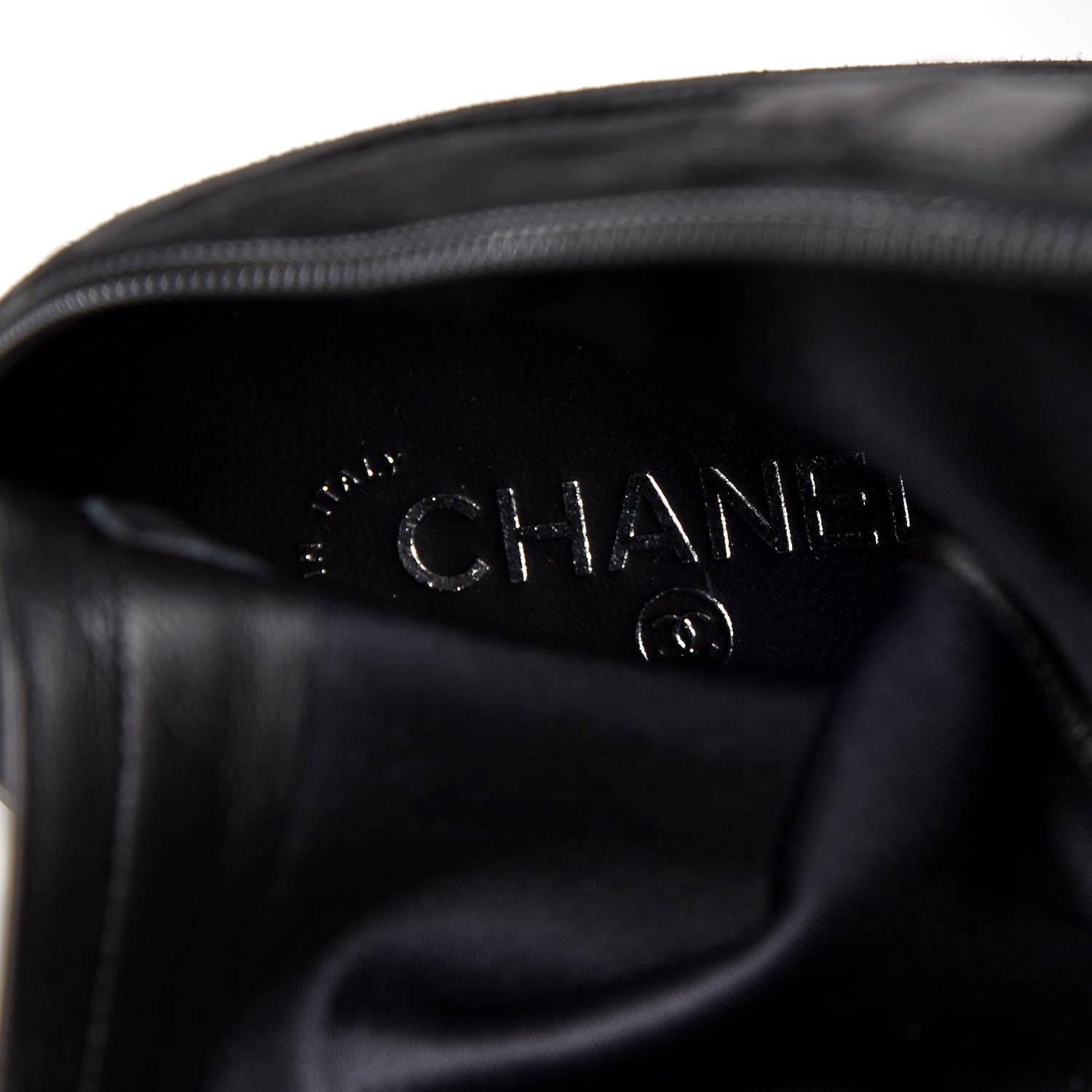 Chanel Suede Lambskin Thigh High Boots 40.5 Black 7 of 12