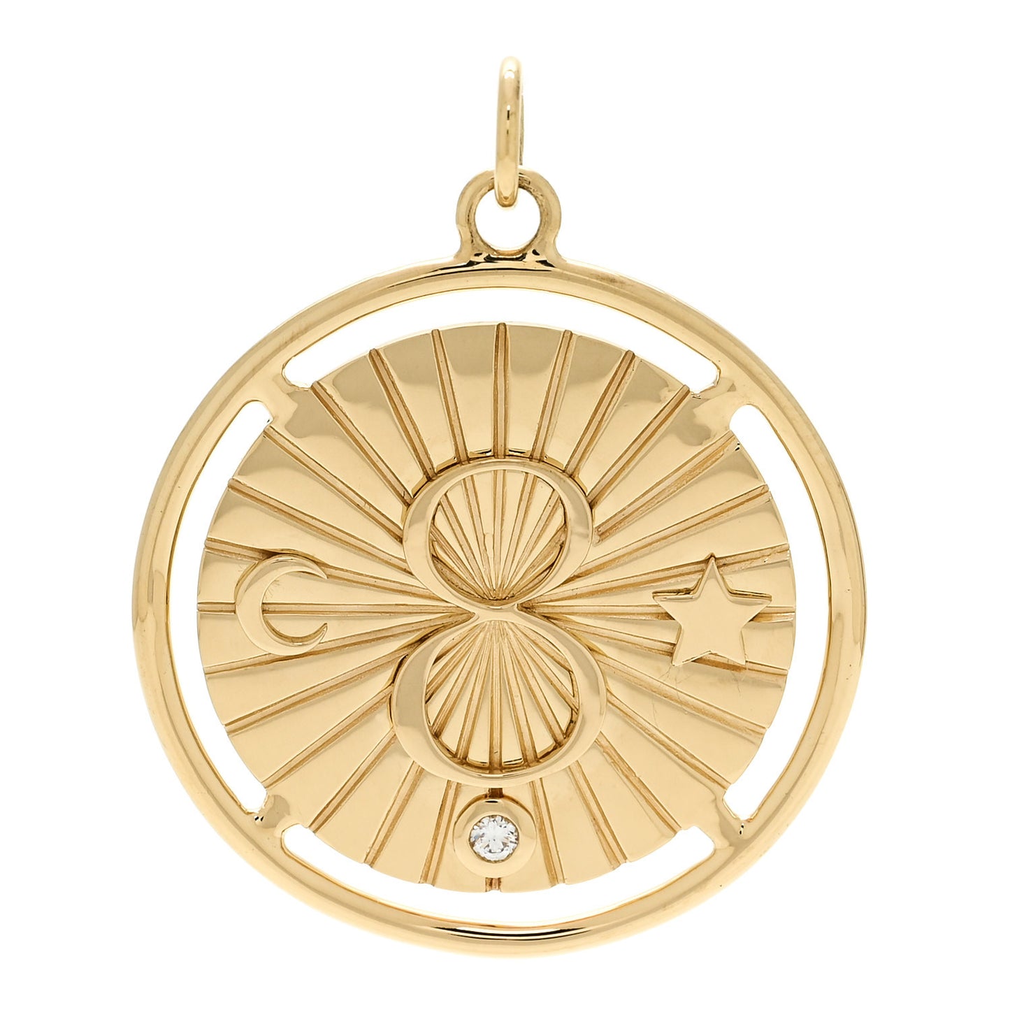 18K Yellow Gold Large Karma Medallion Pendant