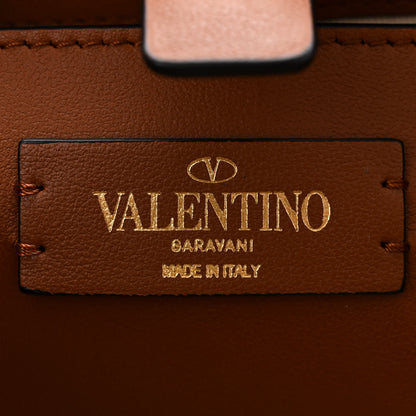 Valentino Garavani Canvas Calfskin Mini Bandana Print Small Vlogo Signature Tote Saddle Brown Multicolor 6 of 10