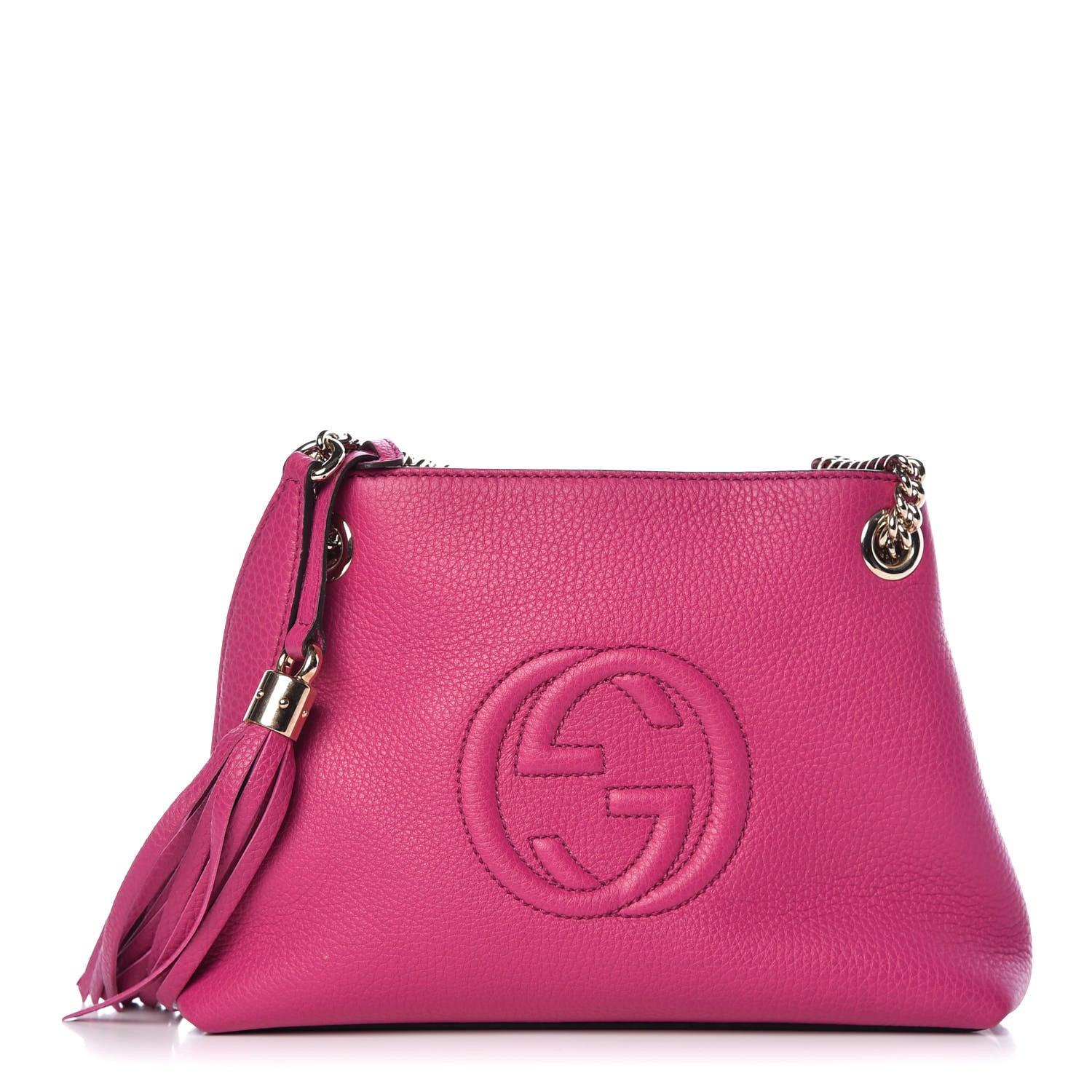 Gucci Cellarius Calfskin Small Soho Chain Shoulder Bag Bright Bouganville 1 of 9