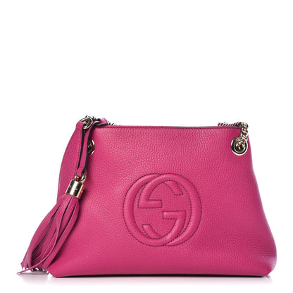 Gucci Cellarius Calfskin Small Soho Chain Shoulder Bag Bright Bouganville 1 of 9