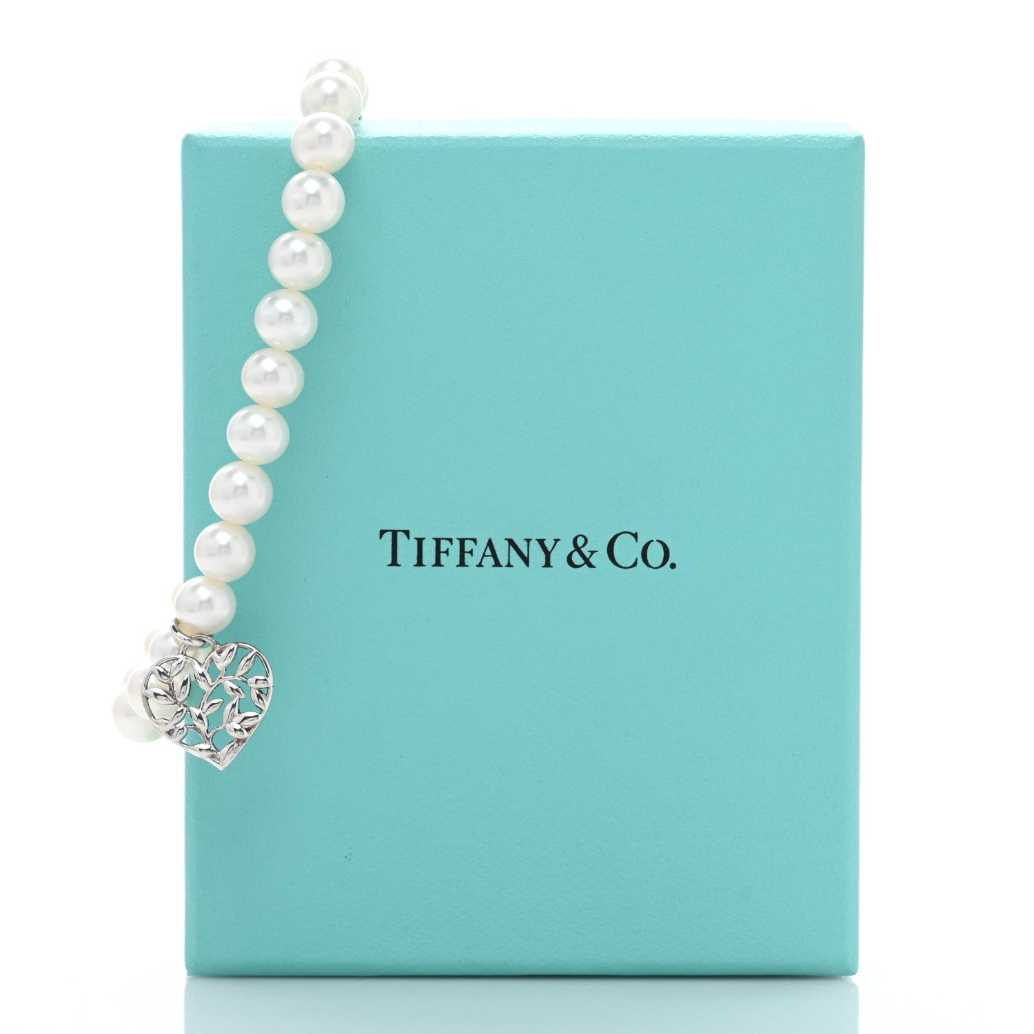 Tiffany Sterling Silver Cultured Pearl Paloma Picasso Olive Leaf Heart Bracelet 4 of 4