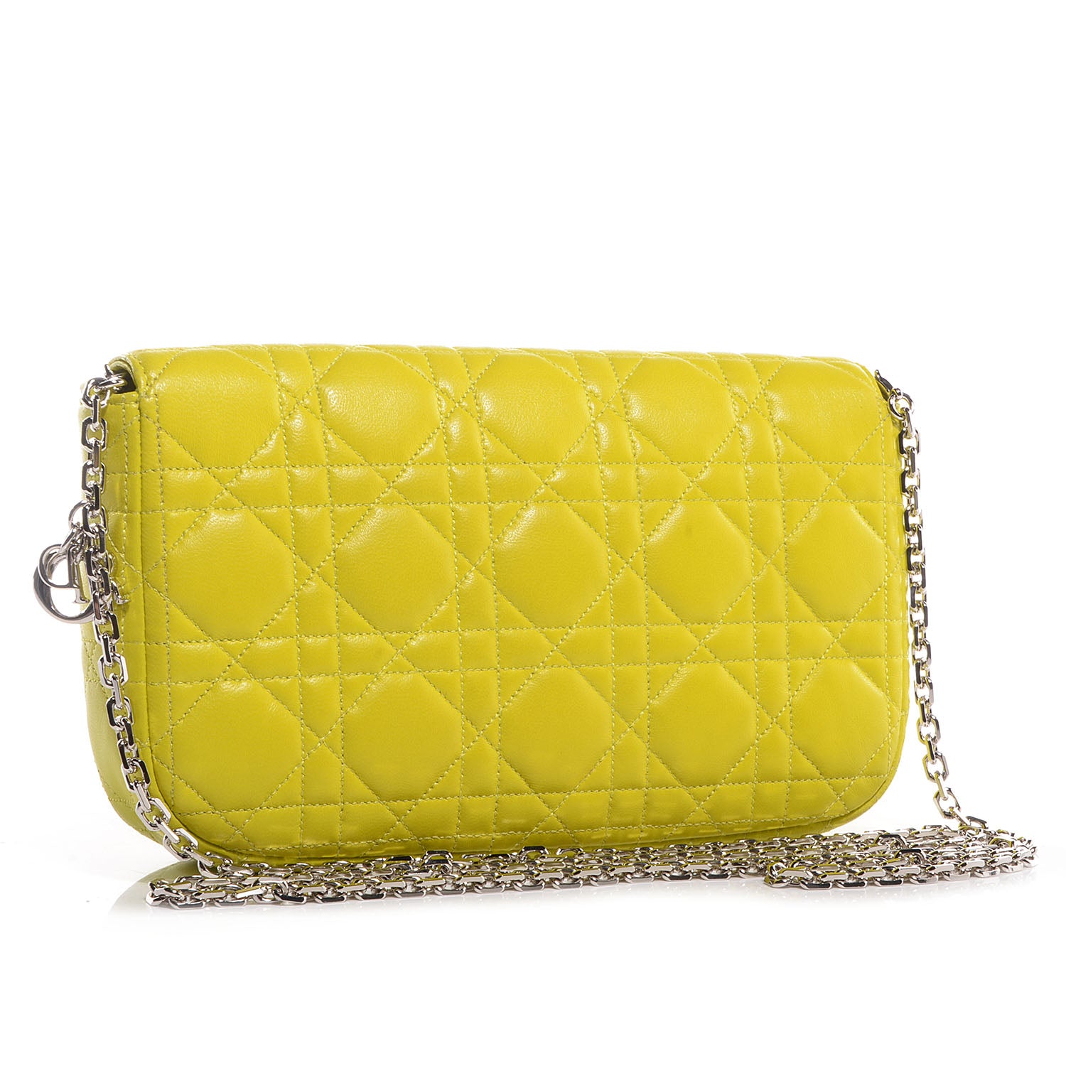 Christian Dior Lambskin Cannage Miss Dior Promenade Pouch Vert Acide 3 of 7