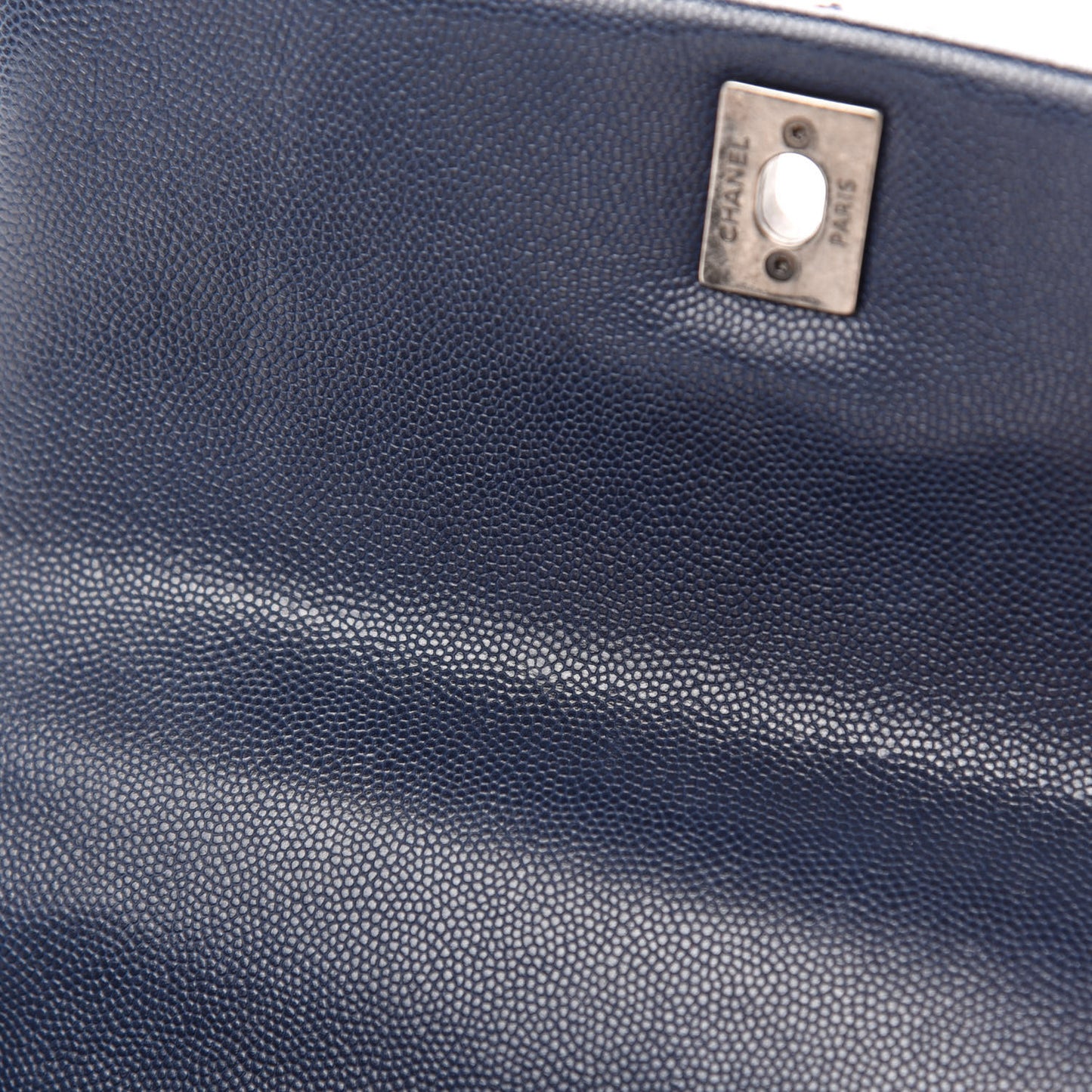 Caviar Quilted Mini Coco Handle Flap Navy Blue