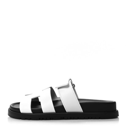 Hermes Calfskin Womens Chypre Sandals 35.5 White 1 of 9