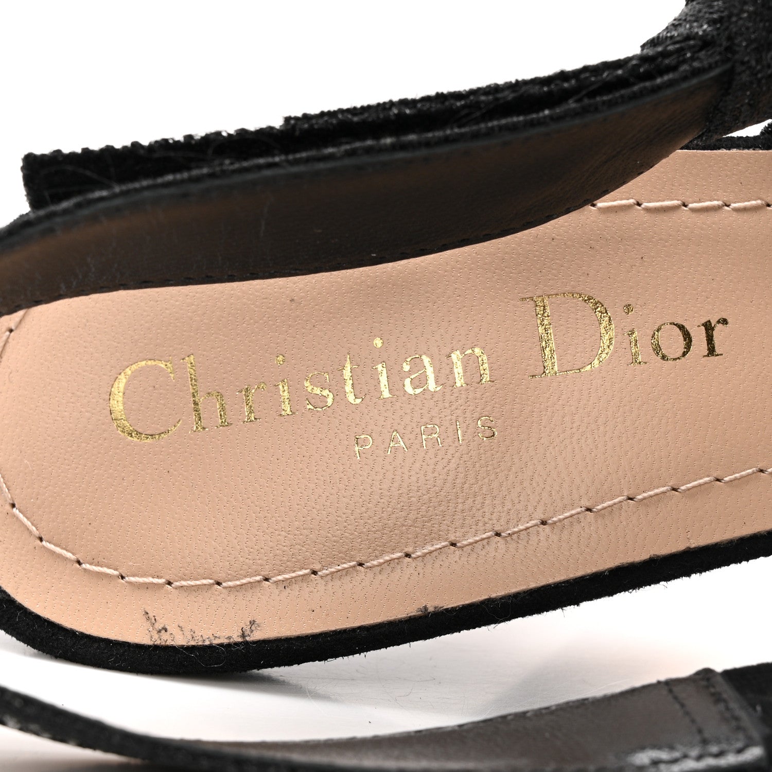 Christian Dior Cotton Laminated Strass J'Adior Slingback 100mm Pumps 37 Black 7 of 13