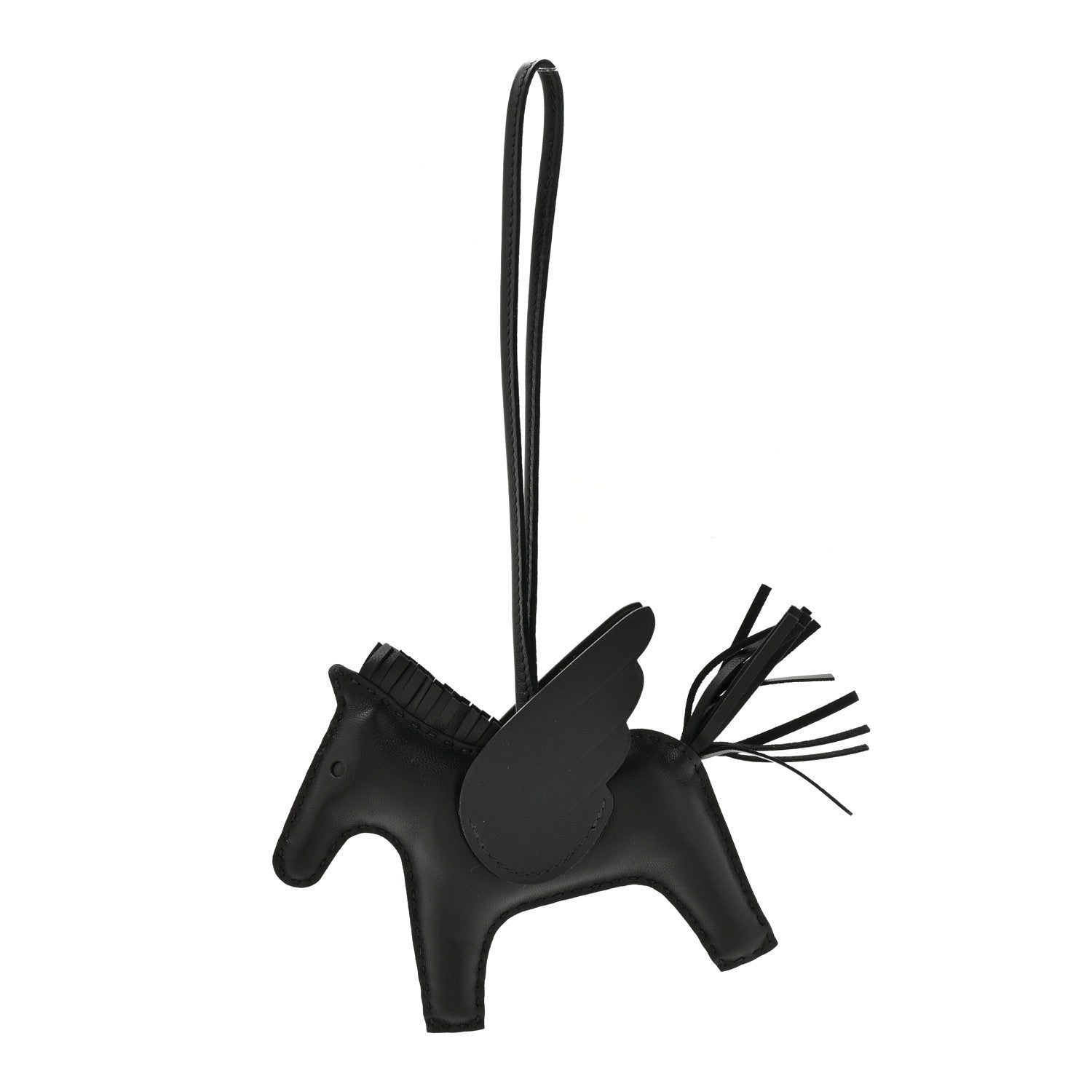 Hermes Milo Lambskin Grigri Rodeo Pegase Horse Bag Charm GM So Black 1 of 5