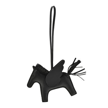 Hermes Milo Lambskin Grigri Rodeo Pegase Horse Bag Charm GM So Black 1 of 5