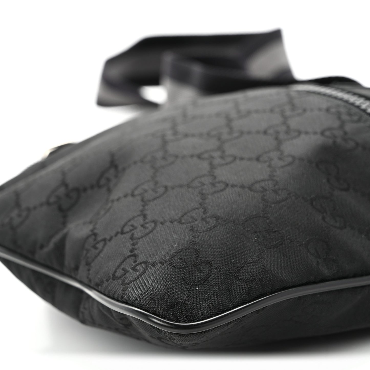 Nylon Monogram Mini Flat Messenger Bag Black