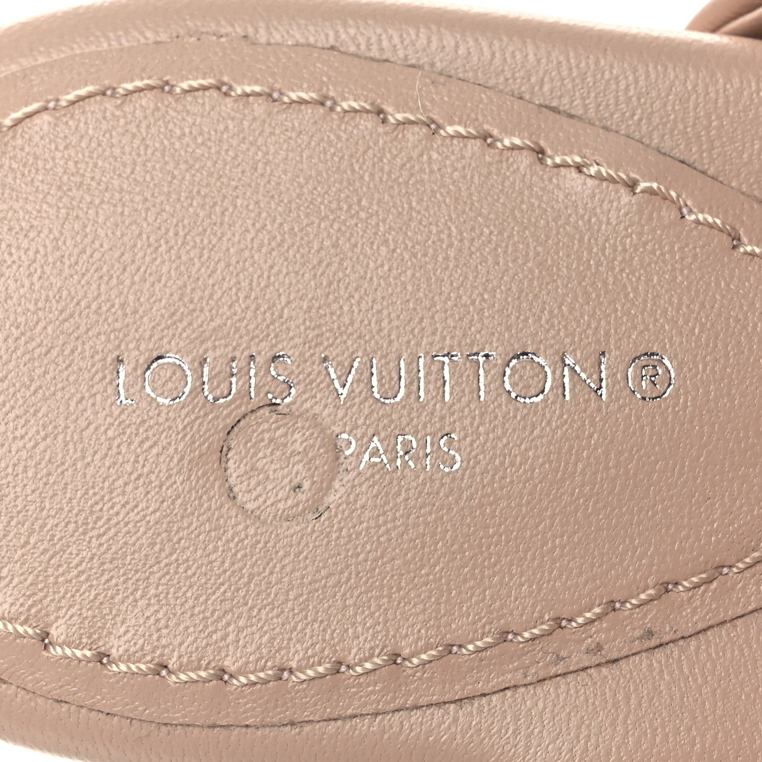 Louis Vuitton Lambskin Embossed Monogram Drapy Flat Thong Sandal 35.5 Beige 9 of 12
