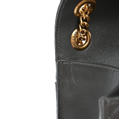 Saint Laurent Grain De Poudre Textured Mixed Matelasse Large Triquilt Monogram Satchel Storm Storm 10 of 10