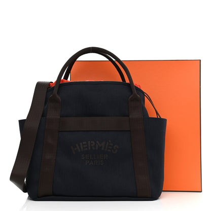 Hermes Canvas The Grooming Bag Bleu Navy Feu 12 of 12