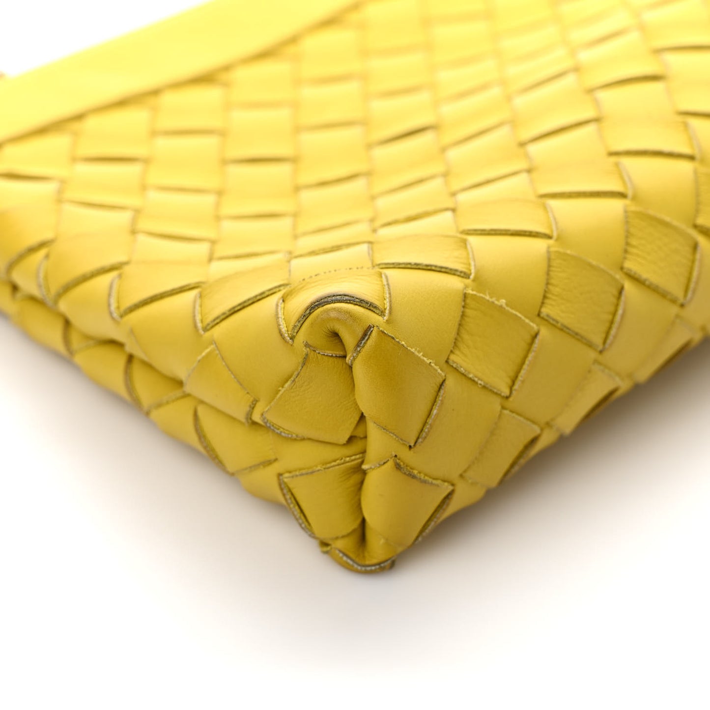 Nappa Intrecciato Flat Zip Pouch Buttercup