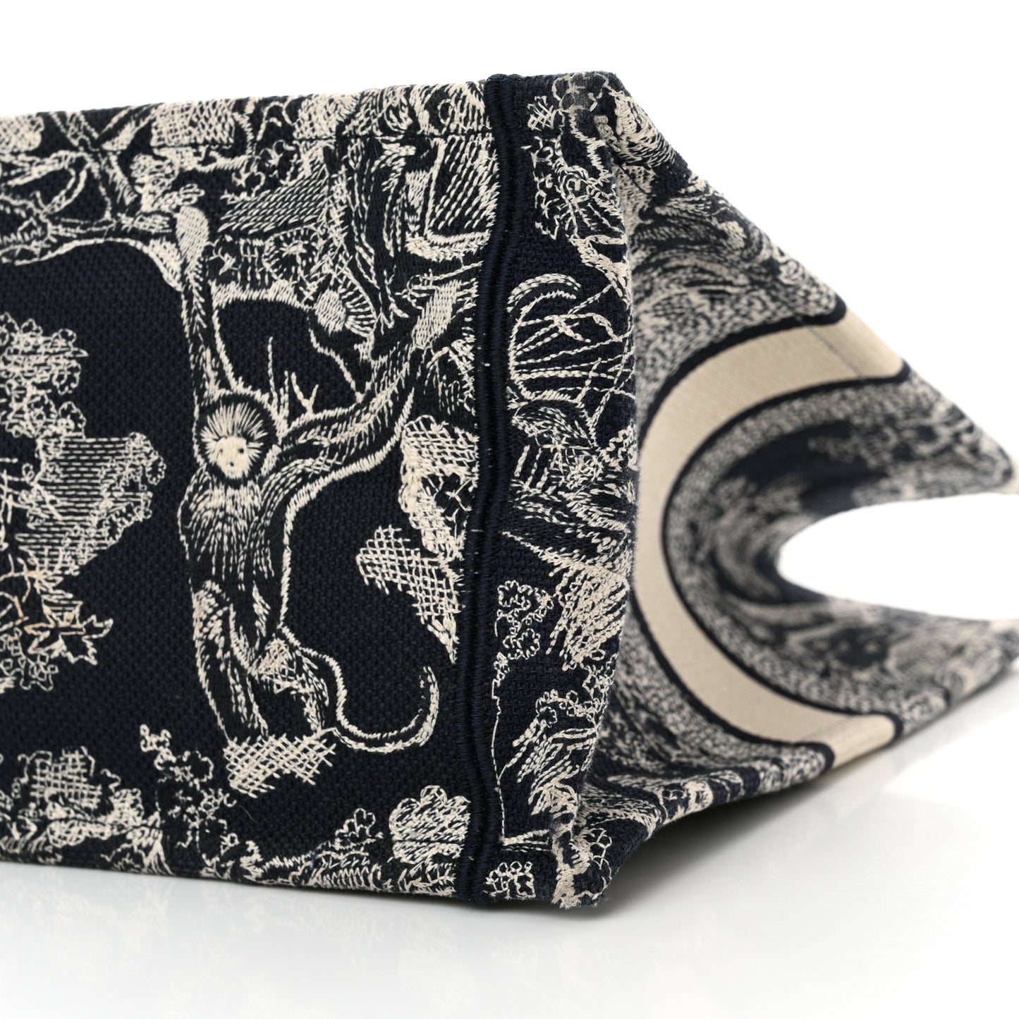 Canvas Embroidered Medium Dioriviera Toile De Jouy Reverse Book Tote Blue