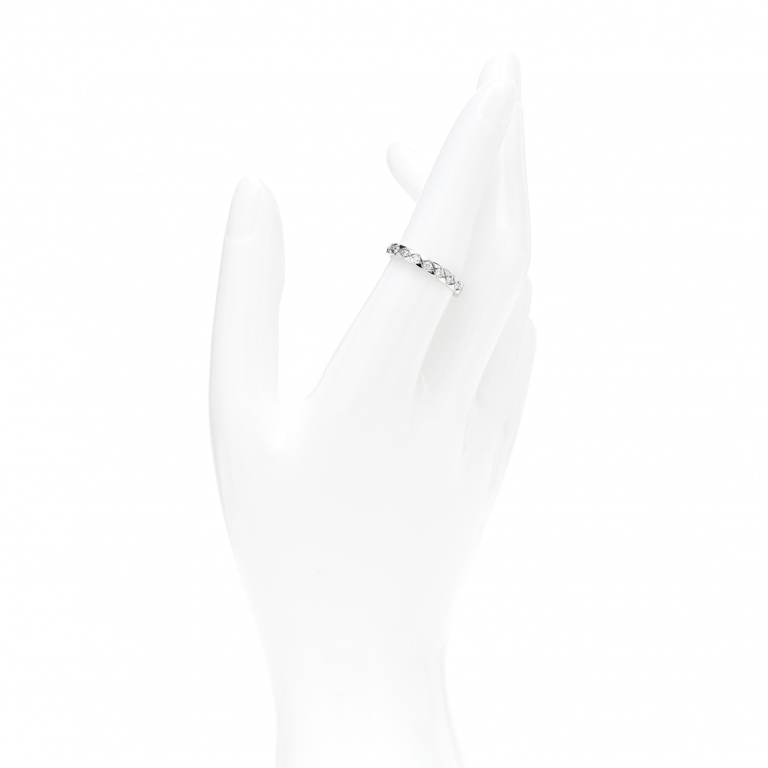 Chanel 18K White Gold Diamond Mini Coco Crush Ring 54 6.75 2 of 6