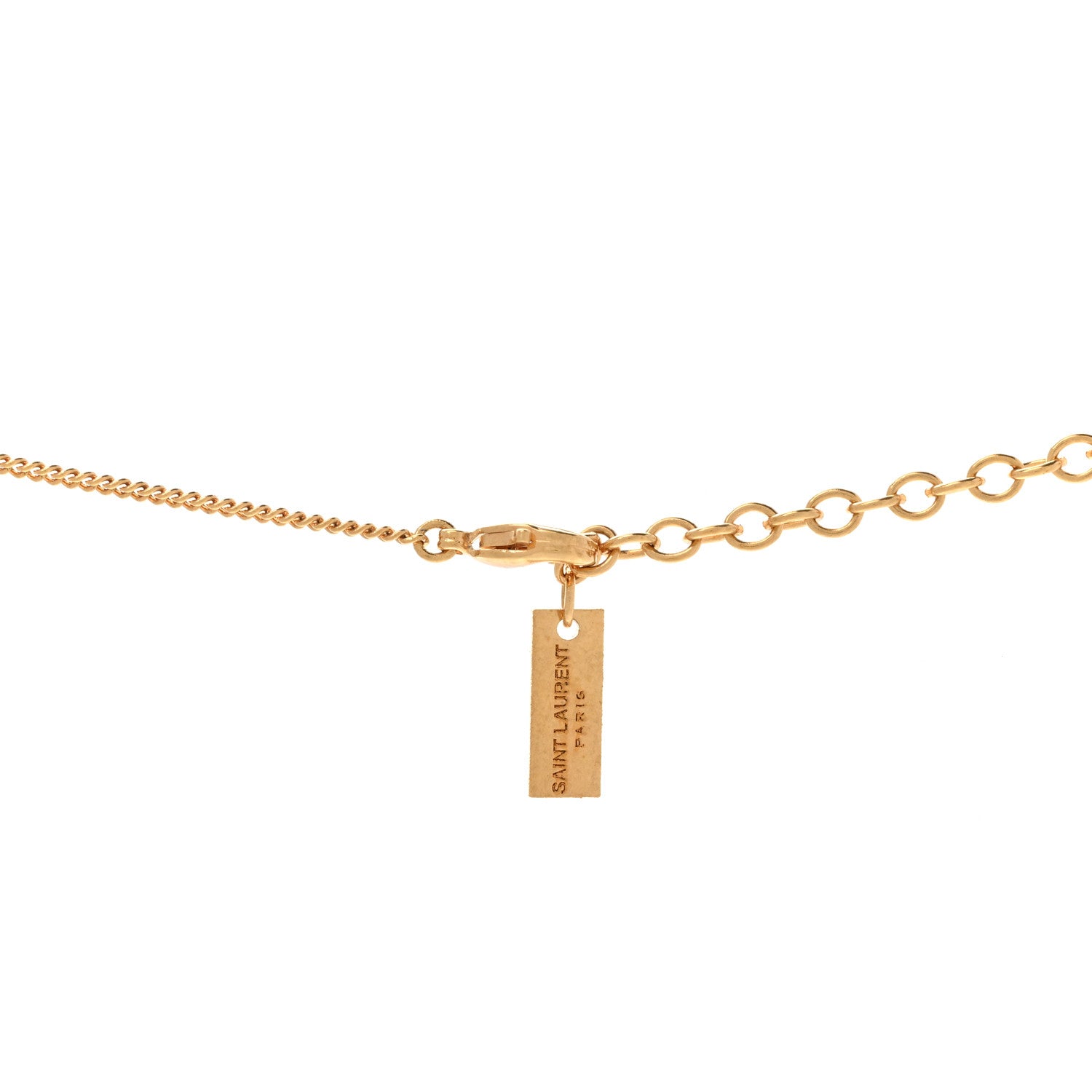 Saint Laurent Metal Military Tag Necklace Gold 5 of 7