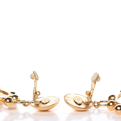 Chanel CC Large Drop Clip On Earrings Gold 3 of 4
