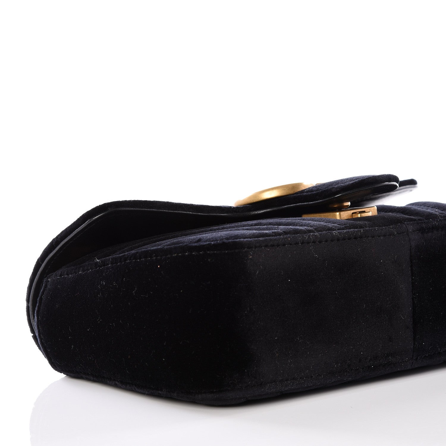 Gucci Velvet Matelasse Mini GG Marmont Shoulder Bag Black 5 of 9