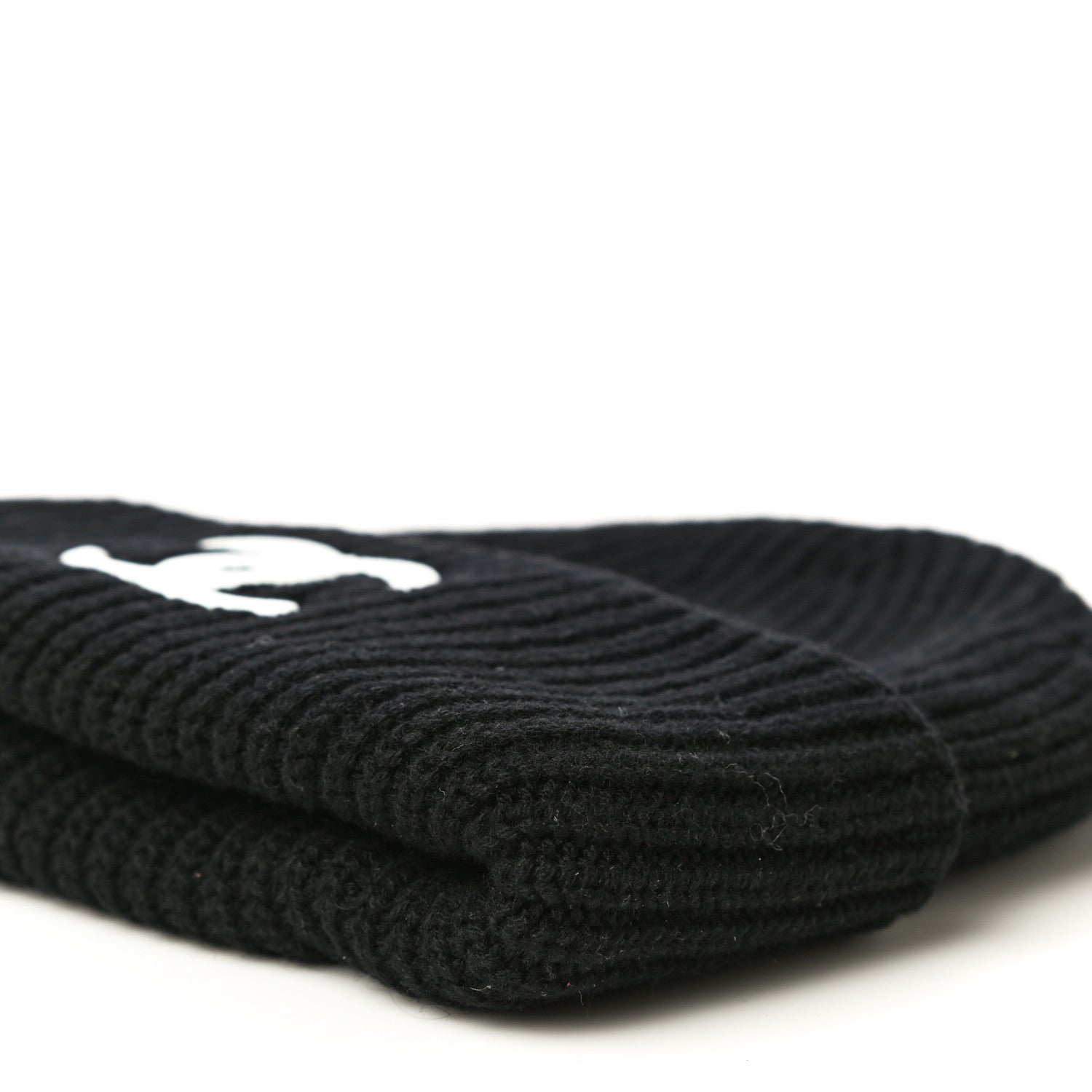 Chanel Wool Cashmere CC Beanie Hat Black White 8 of 8