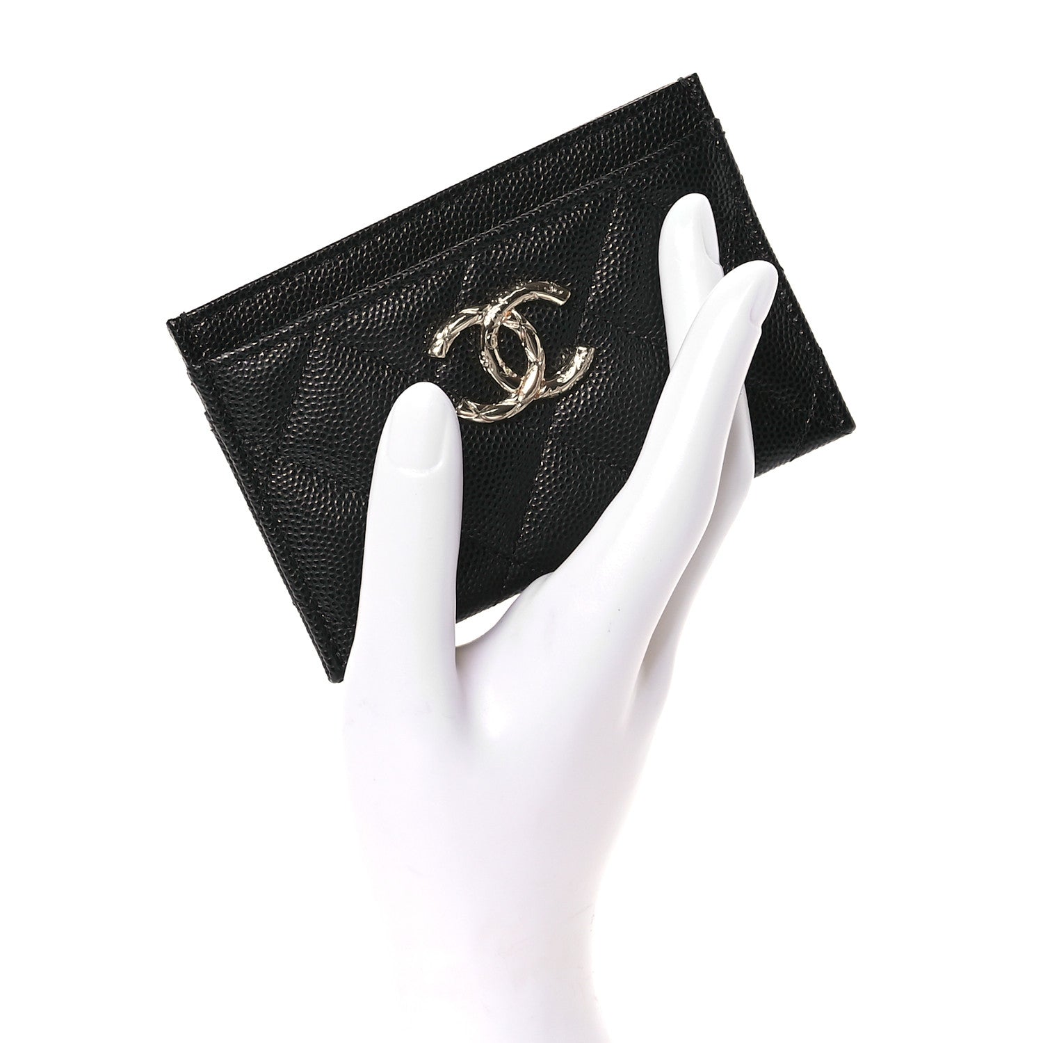 Chanel Caviar Quilted CC Card Holder Black 2 of 9