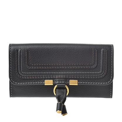 Chloe Calfskin Marcie Continental Flap Wallet Black 1 of 8