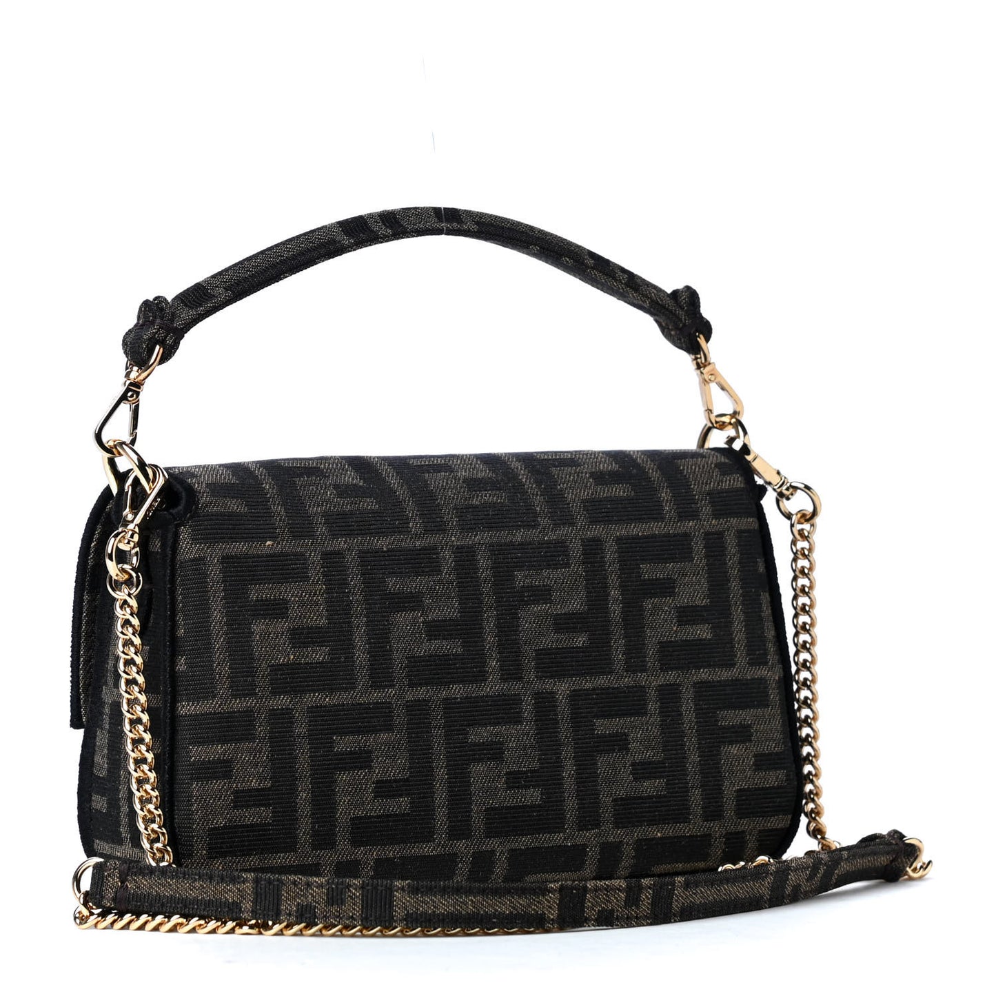 Fabric Jacquard FF 1974 Mini Baguette Tobacco Moro Black