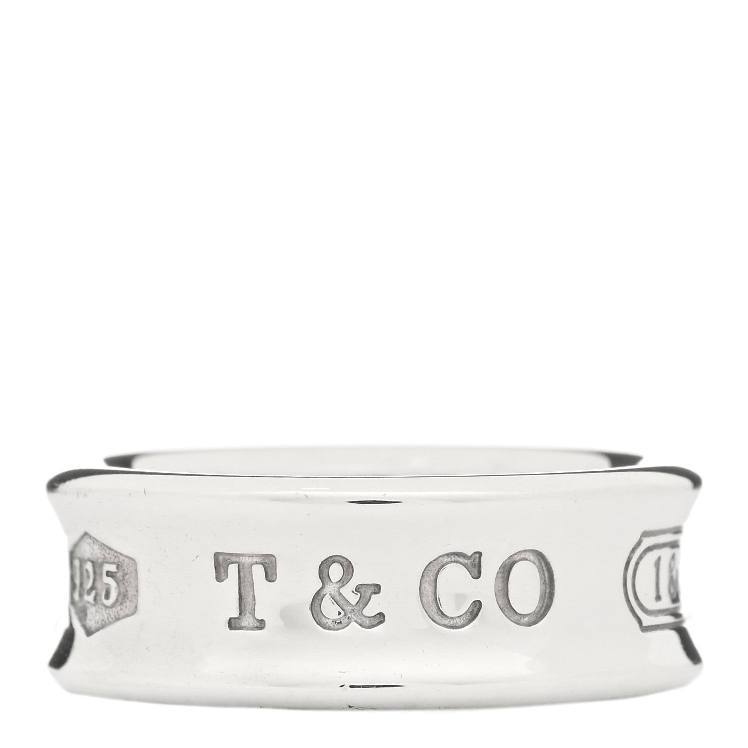 Tiffany Sterling Silver 1837 Band Ring 49 5 2 of 3
