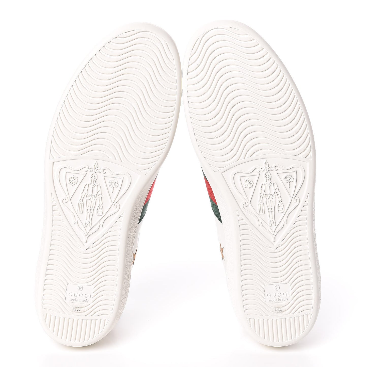 Calfskin Ayers Web Bee Star Embroidered Mens Ace Sneakers 9.5 White Green