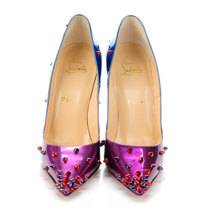 Christian Louboutin Patent Scarabe Degraspike 120 Pumps 38 Rose Digitale 2 of 7