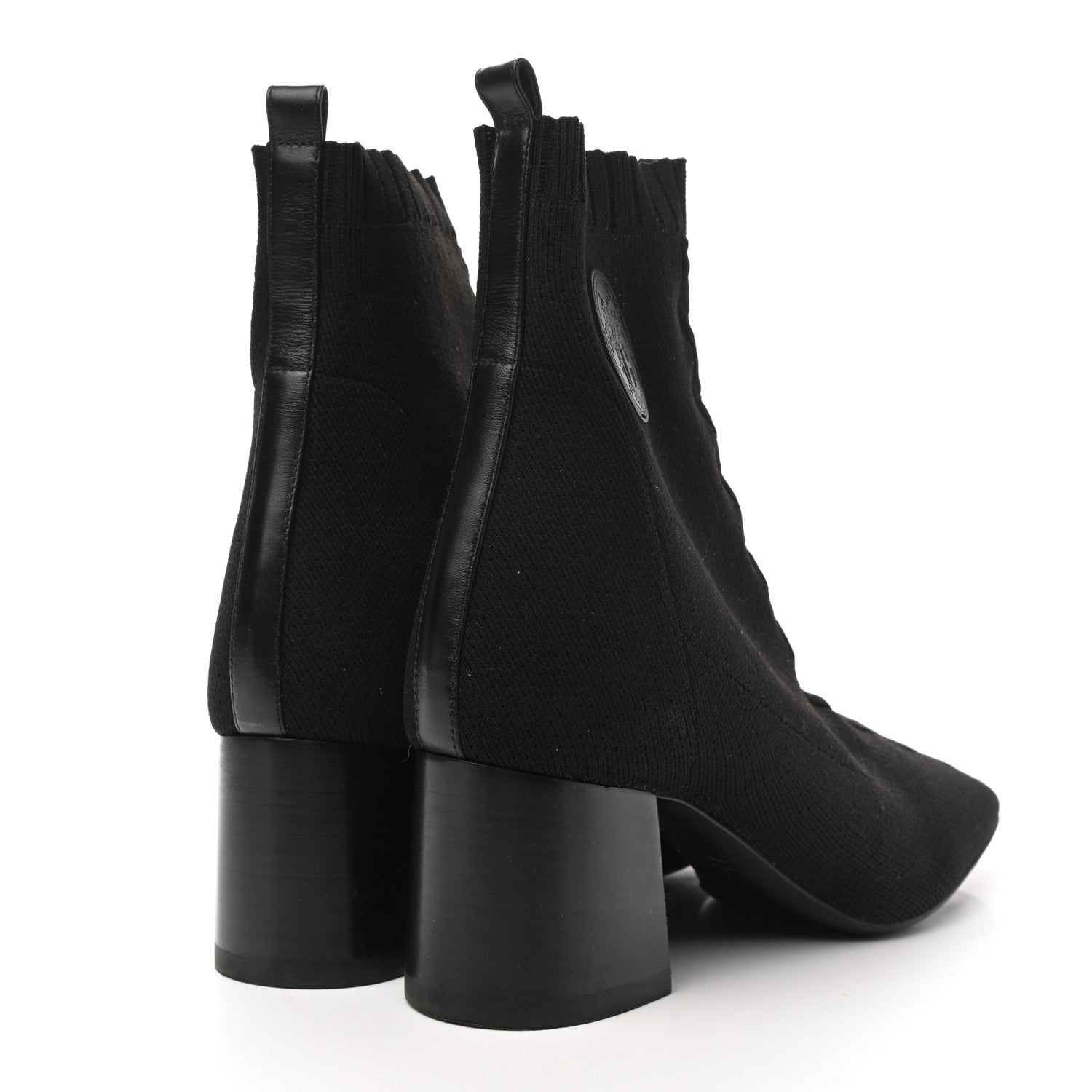 Hermes Knit Calfskin Volver Ankle Boots 40 Black 4 of 7