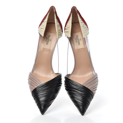 Valentino Garavani Ruched Lambskin PVC B-Drape Pumps 37.5 Multicolor 5 of 10