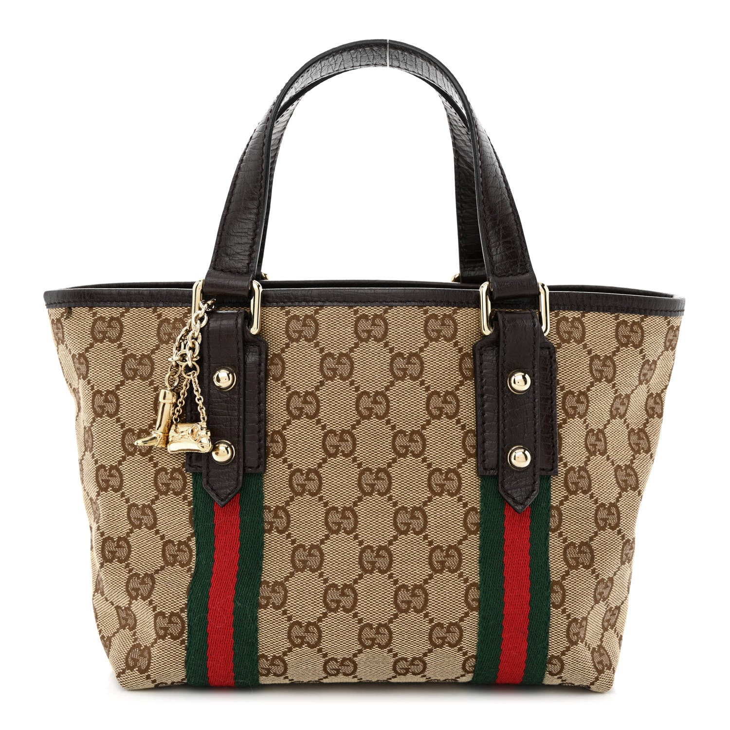 Gucci Monogram Small Jolicoeur Tote Dark Brown 1 of 11