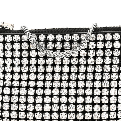Alexander Wang Mesh Crystal Rhinestone Nano Heiress Shoulder Bag Black Silver 8 of 11