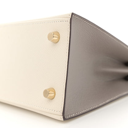 Hermes Epsom Bi-Color Horseshoe Kelly Sellier 25 Craie Gris Asphalte 10 of 10
