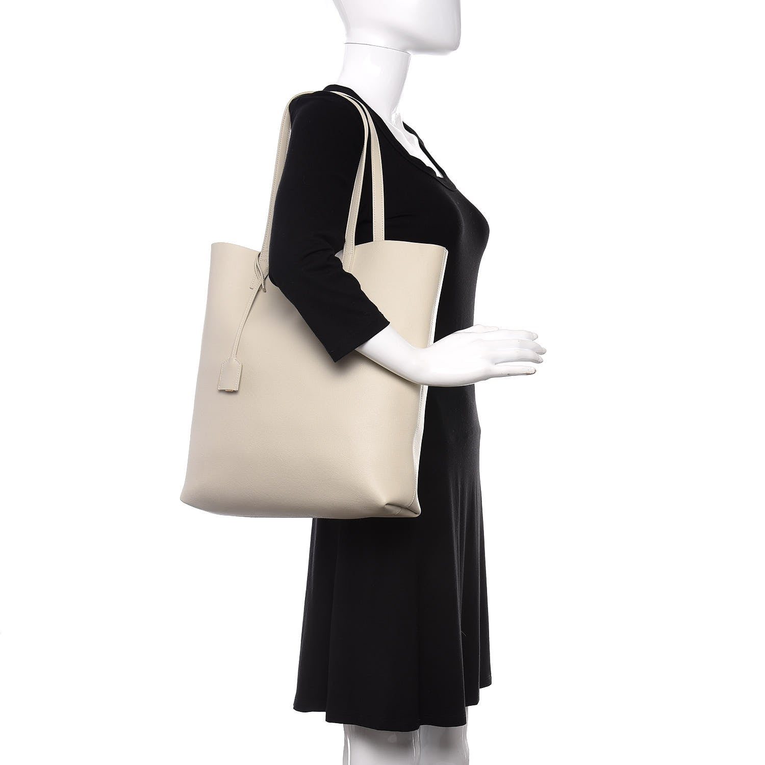 Saint Laurent Calfskin Medium Shopping Tote Porcellana 2 of 13