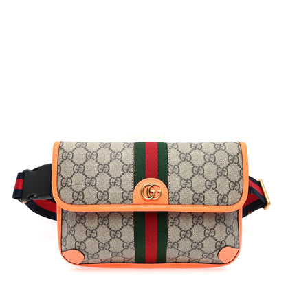 Gucci GG Supreme Monogram Web Small Ophidia Belt Bag Beige Ebony Orange 1 of 10
