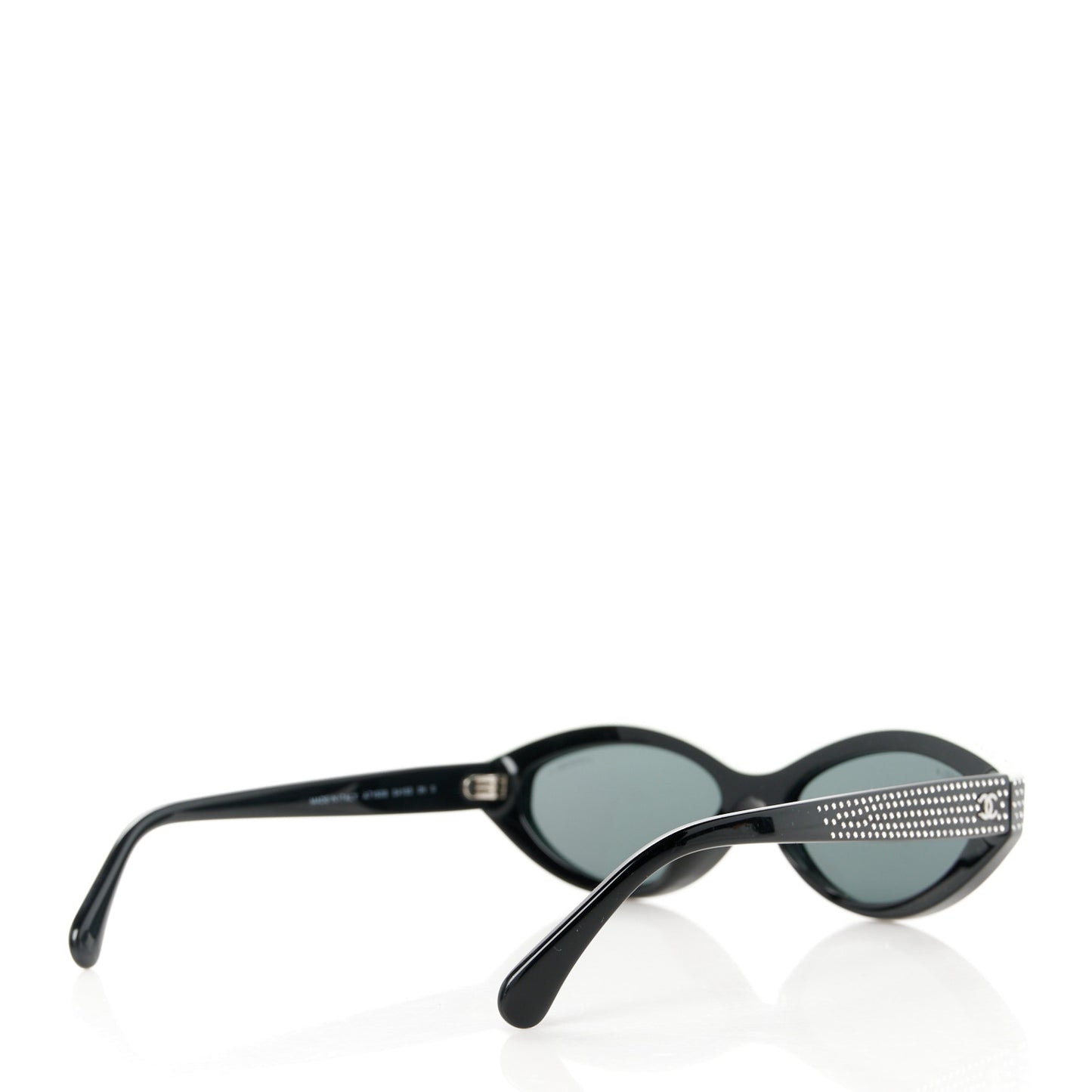 Acetate Strass Oval Sunglasses A71509 Black