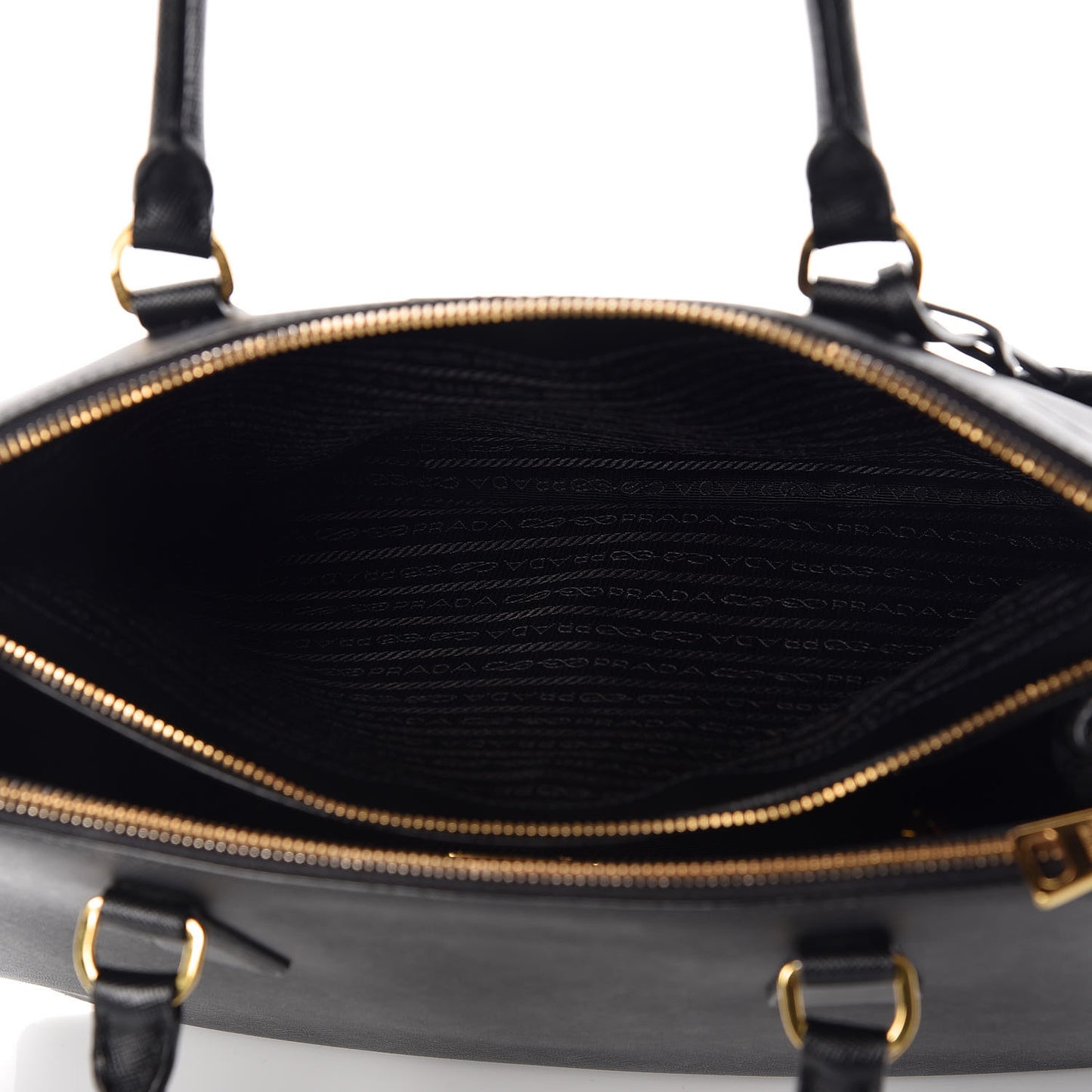 Saffiano Medium Galleria Double Zip Tote Black