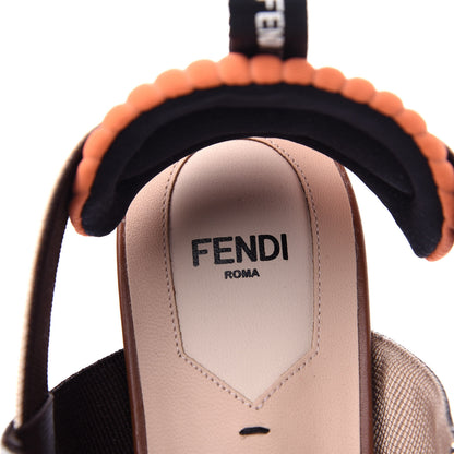 Fendi PVC Calfskin FF Colibri Slingback Ballerina Flats 39 Aranciata Cuoio 8 of 10