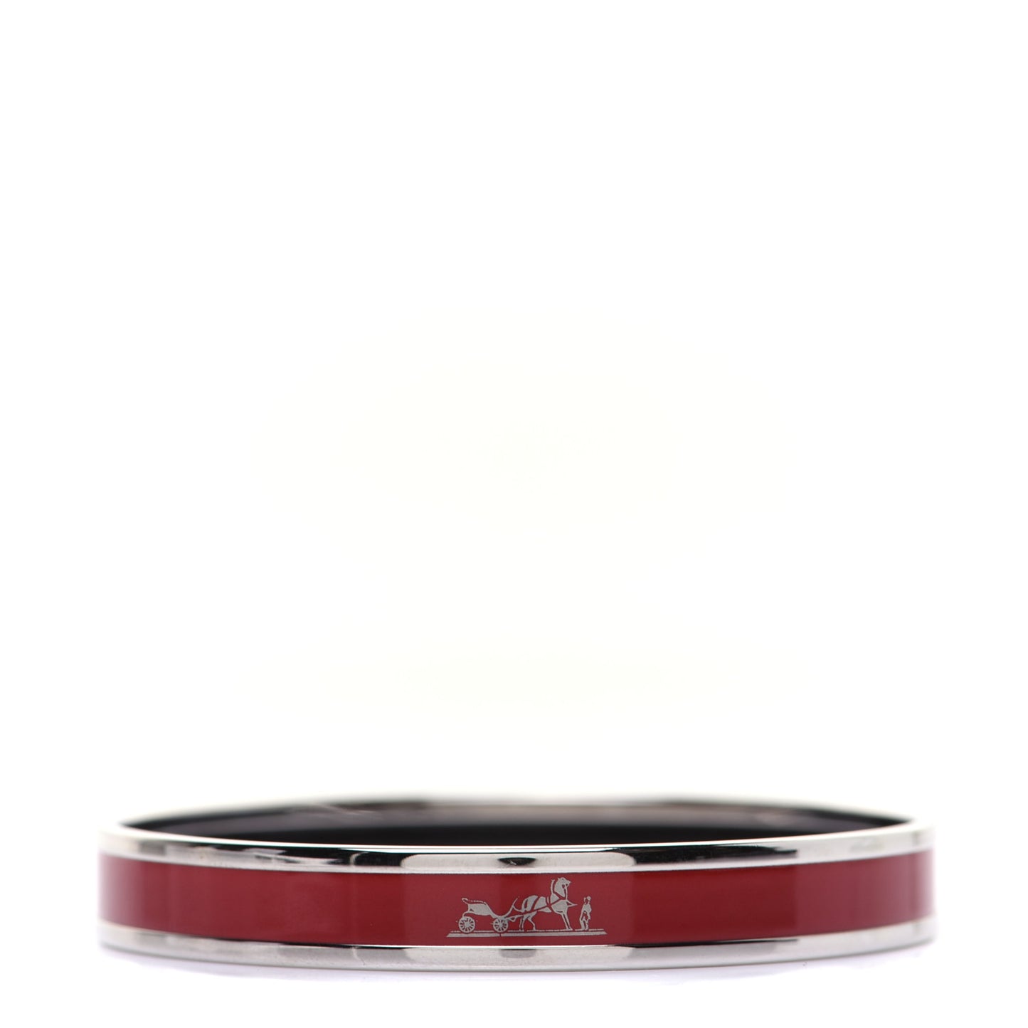 Enamel Printed Narrow Caleche Bracelet 65 Rouge H