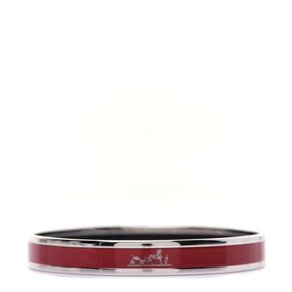 Hermes Enamel Printed Narrow Caleche Bracelet 65 Rouge H 1 of 4