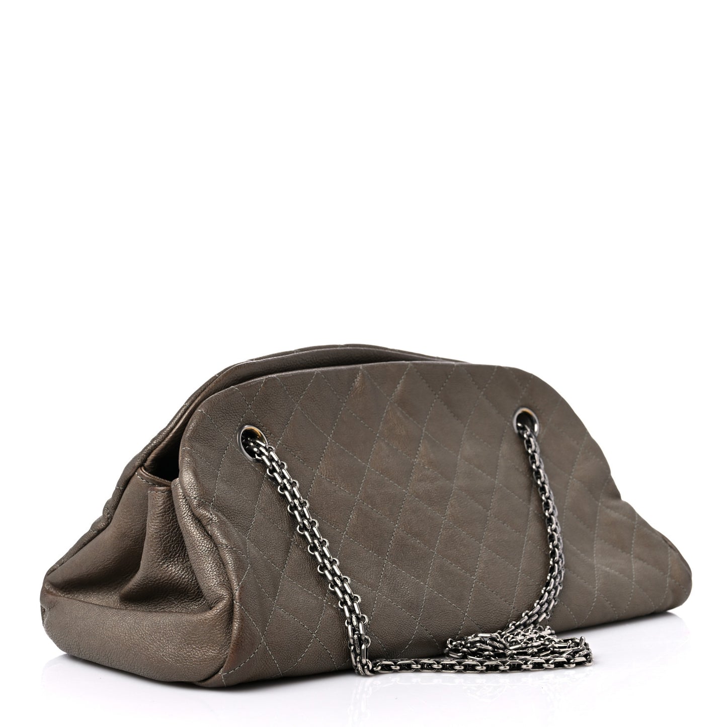 Metallic Caviar Quilted Medium Just Mademoiselle Beige