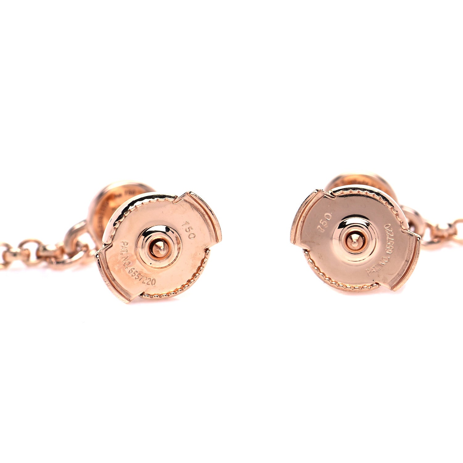 Hermes 18K Rose Gold Kelly Clochette Earrings 3 of 7